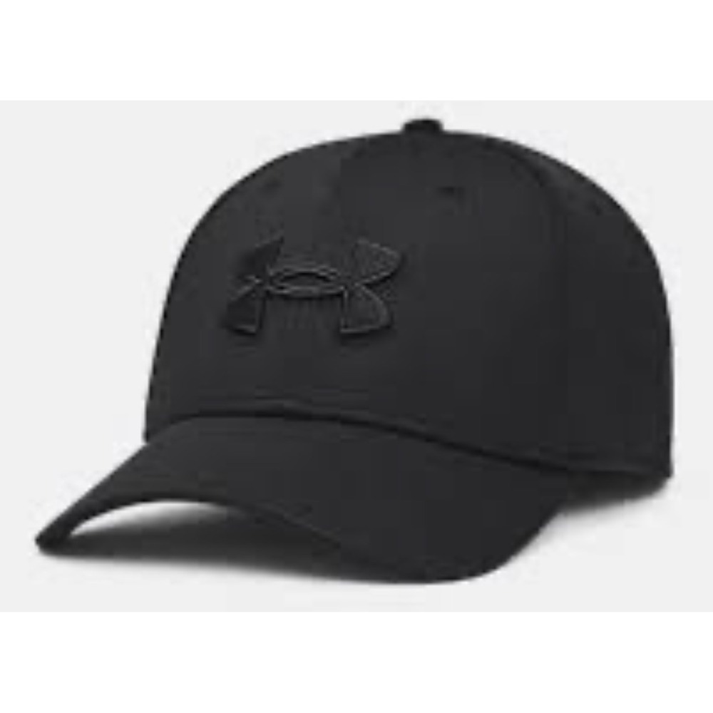 Under Armour Blitzing Baseball Cap Tonal Logo Stretch Fit Black Mens Size MD/LG